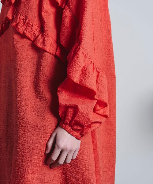 ROSE BUD(ローズバッド)の「(mici)RUFFLE TUNIC BLOUSE(シャツ/ブラウス・レディース・オレンジ/ライトイエロー・ONE SIZE)」の18枚目の写真