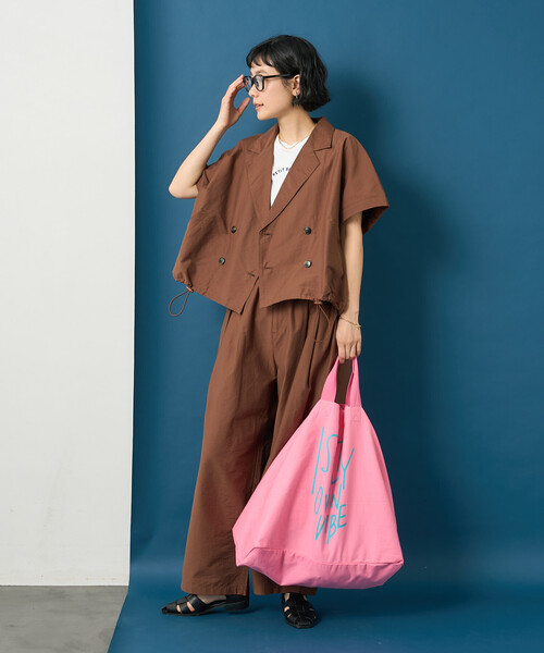 FREAK'S STORE(フリークスストア)の「藤本美貴 × FREAK'S STORE/フリークスストア 接触冷感/UVカット Aライン 半袖ジャケット<セットアップ対応>(テーラードジャケット・レディース・ブラック/ブラウン/ベージュ・フリ-)」の11枚目の写真