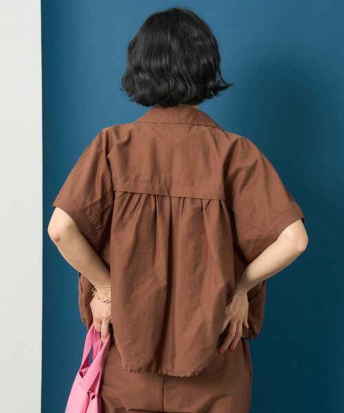 FREAK'S STORE(フリークスストア)の「藤本美貴 × FREAK'S STORE/フリークスストア 接触冷感/UVカット Aライン 半袖ジャケット<セットアップ対応>(テーラードジャケット・レディース・ブラック/ブラウン/ベージュ・フリ-)」の20枚目の写真