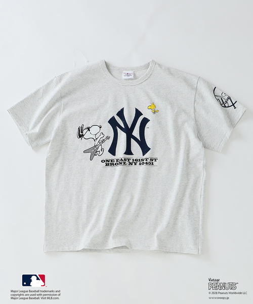 Vintage PEANUTS（ビンテージピーナッツ）の「PEANUTS / ピーナッツ 別注 MLB ベースボール プリントTシャツ（Tシャツ/カットソー・メンズ・ホワイト/ブラック系その他/グレー・LARGE/MEDIUM）」の3枚目の写真