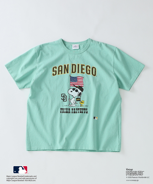 Vintage PEANUTS(ビンテージピーナッツ)の「PEANUTS / ピーナッツ 別注 MLB ベースボール プリントTシャツ(Tシャツ/カットソー・メンズ・ホワイト/ブラック系その他/グレー/ダークグリーン/アイボリー・LARGE/MEDIUM)」の5枚目の写真