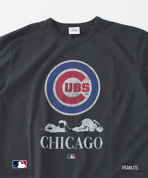 Vintage PEANUTS（ビンテージピーナッツ）の「PEANUTS / ピーナッツ 別注 MLB ベースボール プリントTシャツ（Tシャツ/カットソー・メンズ・ホワイト/ブラック系その他/グレー・LARGE/MEDIUM）」の6枚目の写真