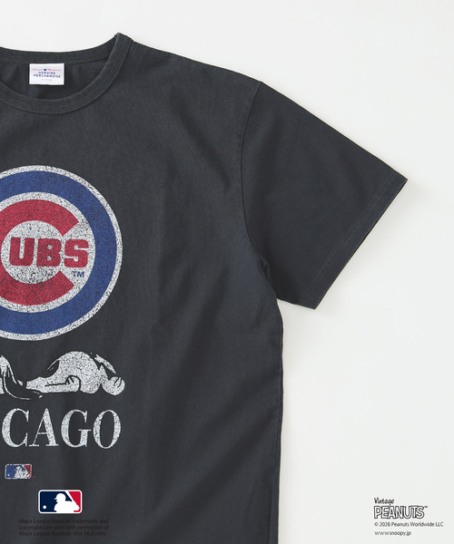 Vintage PEANUTS（ビンテージピーナッツ）の「PEANUTS / ピーナッツ 別注 MLB ベースボール プリントTシャツ（Tシャツ/カットソー・メンズ・ホワイト/ブラック系その他/グレー・LARGE/MEDIUM）」の7枚目の写真