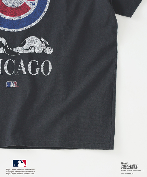 Vintage PEANUTS（ビンテージピーナッツ）の「PEANUTS / ピーナッツ 別注 MLB ベースボール プリントTシャツ（Tシャツ/カットソー・メンズ・ホワイト/ブラック系その他/グレー・LARGE/MEDIUM）」の8枚目の写真