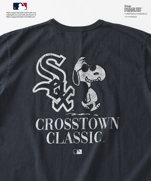 Vintage PEANUTS（ビンテージピーナッツ）の「PEANUTS / ピーナッツ 別注 MLB ベースボール プリントTシャツ（Tシャツ/カットソー・メンズ・ホワイト/ブラック系その他/グレー・LARGE/MEDIUM）」の10枚目の写真