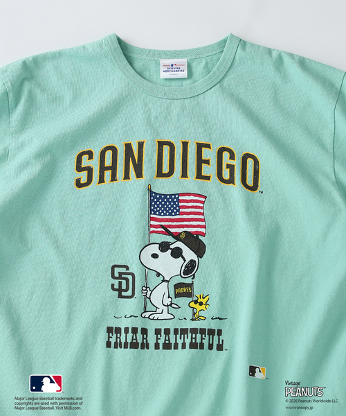 Vintage PEANUTS（ビンテージピーナッツ）の「PEANUTS / ピーナッツ 別注 MLB ベースボール プリントTシャツ（Tシャツ/カットソー・メンズ・ホワイト/ブラック系その他/グレー・LARGE/MEDIUM）」の20枚目の写真