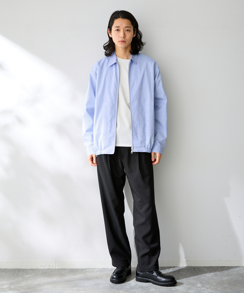 B.C STOCK（ベーセーストック）の「FORHUS ストライプシャツブルゾン（その他アウター・メンズ・ブルー系その他/ホワイト・LARGE/MEDIUM）」の7枚目の写真