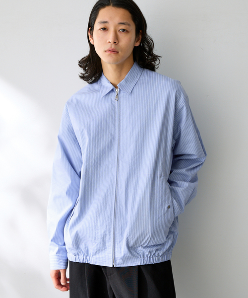 B.C STOCK（ベーセーストック）の「FORHUS ストライプシャツブルゾン（その他アウター・メンズ・ブルー系その他/ホワイト・LARGE/MEDIUM）」の8枚目の写真