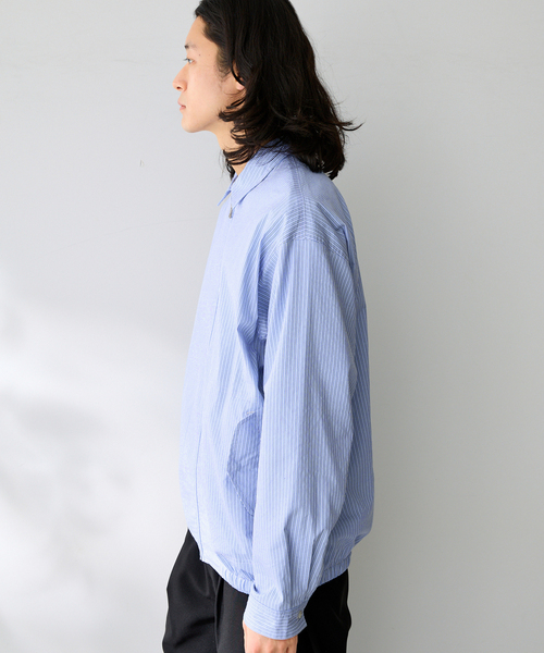 B.C STOCK（ベーセーストック）の「FORHUS ストライプシャツブルゾン（その他アウター・メンズ・ブルー系その他/ホワイト・LARGE/MEDIUM）」の9枚目の写真