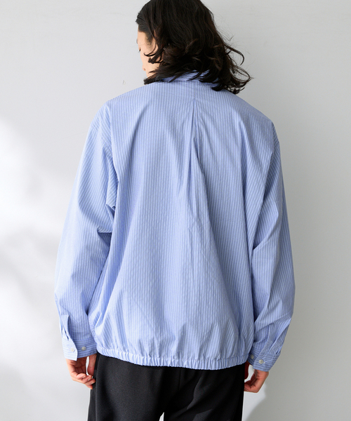B.C STOCK（ベーセーストック）の「FORHUS ストライプシャツブルゾン（その他アウター・メンズ・ブルー系その他/ホワイト・LARGE/MEDIUM）」の10枚目の写真