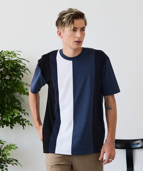 JEANS MATE(ジーンズメイト)の「【ZERO STAIN/ゼロステイン】汗染みの目立ちにくいTシャツ ZEROSTAIN 切り替えデザインTシャツ 防汚 UVカット 綿タッチ・厚手(Tシャツ/カットソー・メンズ・ホワイト系その他2/ブラック系その他2/ブルー系その他3/ブルー系その他/ホワイト系その他3/ホワイト系その他・X-LARGE/LARGE/MEDIUM)」の16枚目の写真