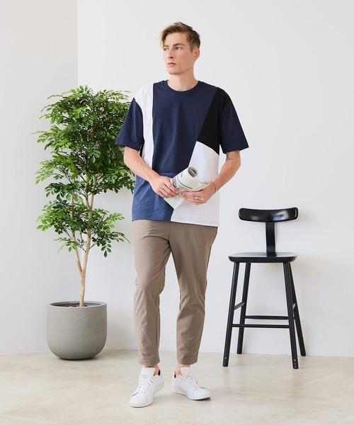 JEANS MATE(ジーンズメイト)の「【ZERO STAIN/ゼロステイン】汗染みの目立ちにくいTシャツ ZEROSTAIN 切り替えデザインTシャツ 防汚 UVカット 綿タッチ・厚手(Tシャツ/カットソー・メンズ・ホワイト系その他2/ブラック系その他2/ブルー系その他3/ブルー系その他/ホワイト系その他3/ホワイト系その他・X-LARGE/LARGE/MEDIUM)」の11枚目の写真