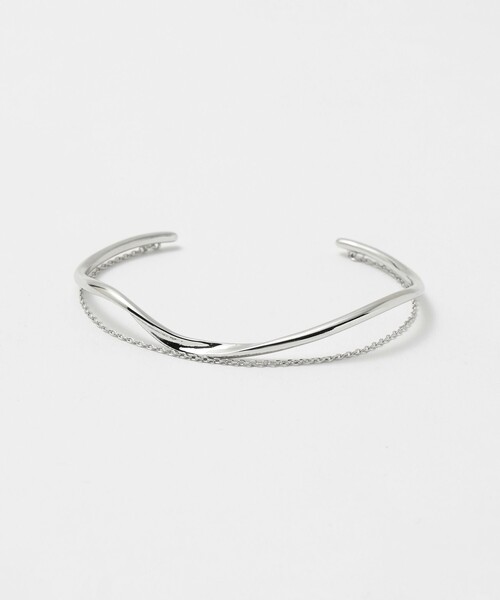 UNITED ARROWS（ユナイテッドアローズ）の「ライン&チェーン バングル（ブレスレット・レディース・ゴールド/シルバー・FREE）」の2枚目の写真