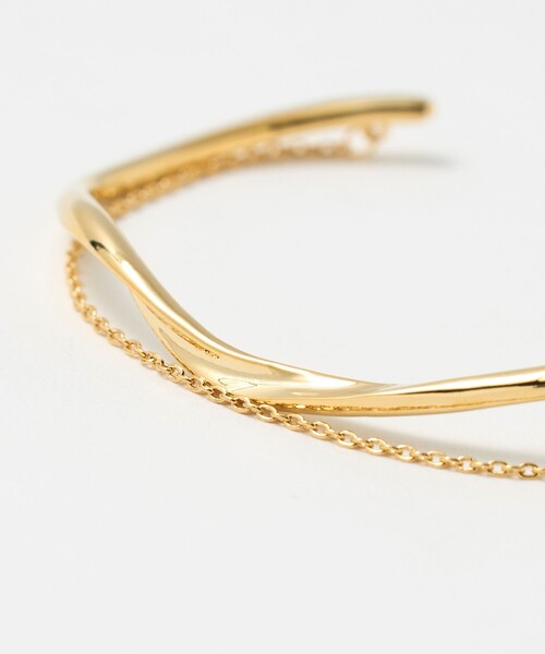 UNITED ARROWS（ユナイテッドアローズ）の「ライン&チェーン バングル（ブレスレット・レディース・ゴールド/シルバー・FREE）」の4枚目の写真