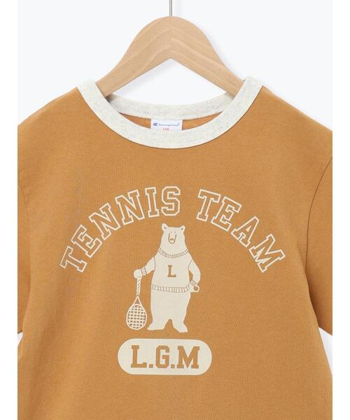 Samansa Mos2 Lagom(サマンサモスモスラーゴム)の「【champion】リンガーTシャツ(Tシャツ/カットソー・キッズ・グリーン/モカ・110/100/130/95/120)」の4枚目の写真