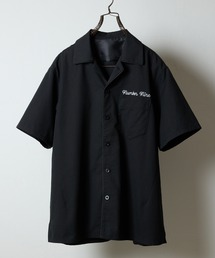 NUMBER (N)INE | TWILL OPEN COLLAR S/S SHIRT / ワンポイント 刺繍 ツイル ショートスリーブ オープンカラー シャツ(シャツ/ブラウス)