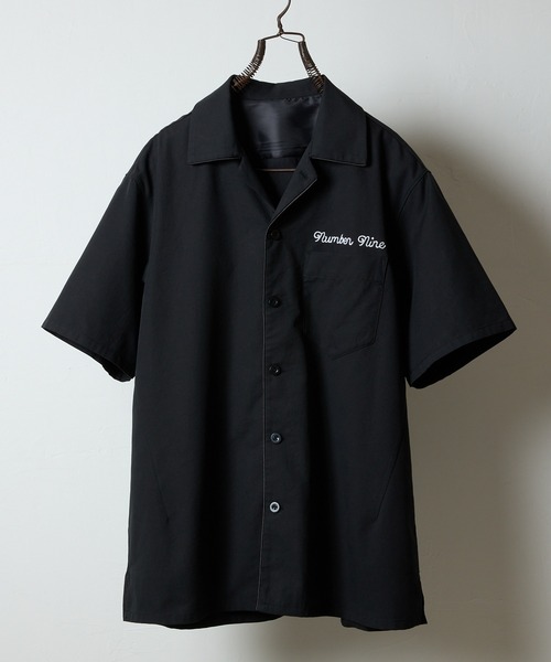 NUMBER (N)INE（ナンバーナイン）の「TWILL OPEN COLLAR S/S SHIRT / ワンポイント 刺繍 ツイル ショートスリーブ オープンカラー シャツ（シャツ/ブラウス・メンズ・オリーブ/ブラック・4/3/2）」の3枚目の写真