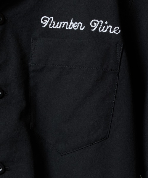 NUMBER (N)INE（ナンバーナイン）の「TWILL OPEN COLLAR S/S SHIRT / ワンポイント 刺繍 ツイル ショートスリーブ オープンカラー シャツ（シャツ/ブラウス・メンズ・オリーブ/ブラック・4/3/2）」の7枚目の写真