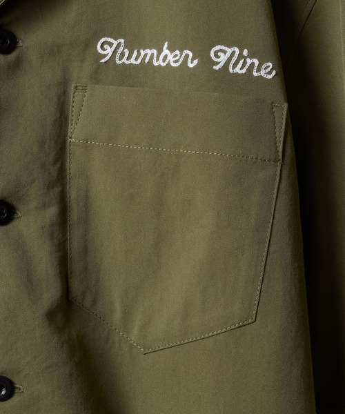 NUMBER (N)INE（ナンバーナイン）の「TWILL OPEN COLLAR S/S SHIRT / ワンポイント 刺繍 ツイル ショートスリーブ オープンカラー シャツ（シャツ/ブラウス・メンズ・オリーブ/ブラック・4/3/2）」の15枚目の写真