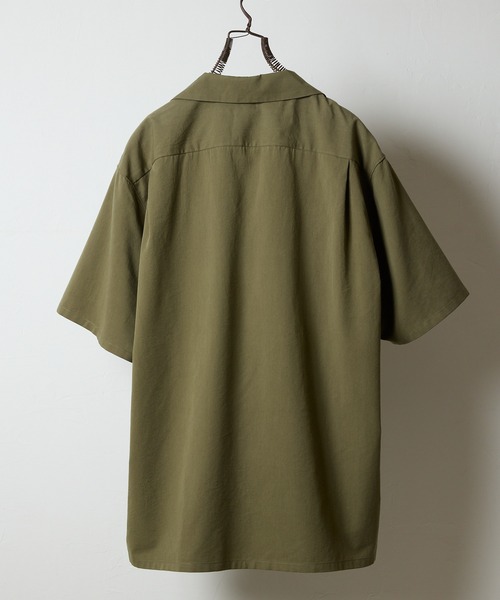 NUMBER (N)INE（ナンバーナイン）の「TWILL OPEN COLLAR S/S SHIRT / ワンポイント 刺繍 ツイル ショートスリーブ オープンカラー シャツ（シャツ/ブラウス・メンズ・オリーブ/ブラック・4/3/2）」の18枚目の写真