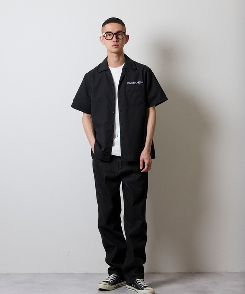 NUMBER (N)INE（ナンバーナイン）の「TWILL OPEN COLLAR S/S SHIRT / ワンポイント 刺繍 ツイル ショートスリーブ オープンカラー シャツ（シャツ/ブラウス・メンズ・オリーブ/ブラック・4/3/2）」の21枚目の写真