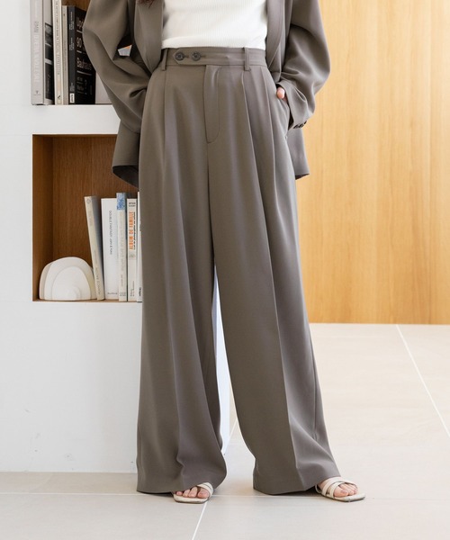 RAGEBLUE（レイジブルー）の「＜STLL SERIES＞機能性/センタープレスワイドスラックス（スラックス・レディース・ホワイト/ブラウン・FREE）」の2枚目の写真