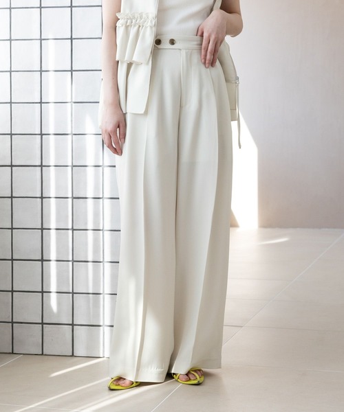 RAGEBLUE（レイジブルー）の「＜STLL SERIES＞機能性/センタープレスワイドスラックス（スラックス・レディース・ホワイト/ブラウン・FREE）」の6枚目の写真