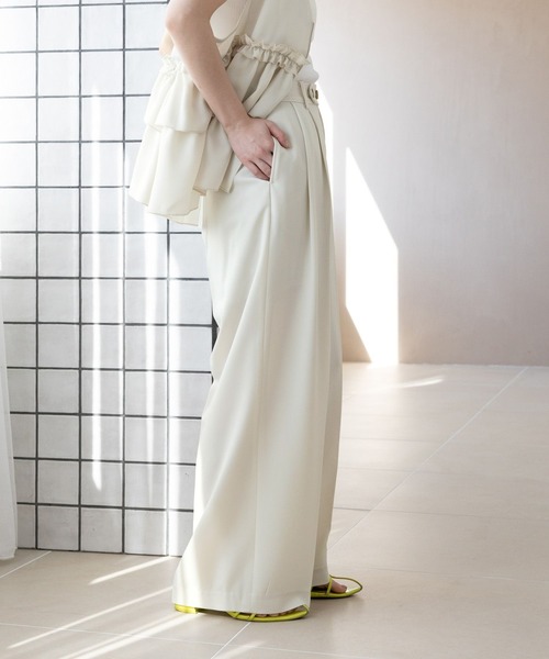 RAGEBLUE（レイジブルー）の「＜STLL SERIES＞機能性/センタープレスワイドスラックス（スラックス・レディース・ホワイト/ブラウン・FREE）」の5枚目の写真