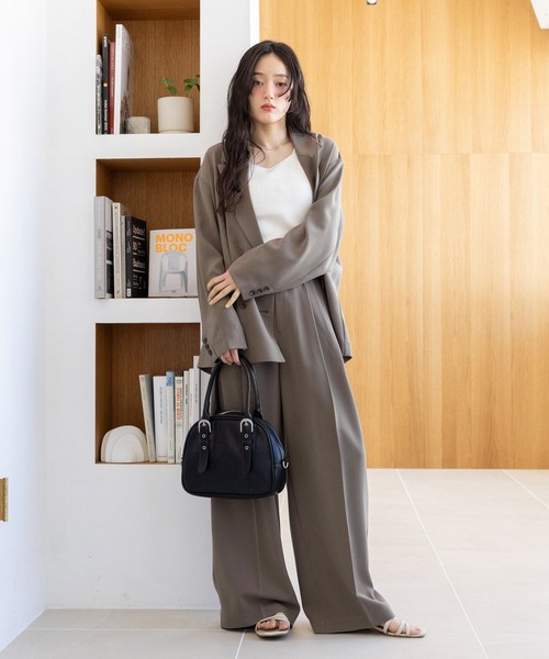 RAGEBLUE（レイジブルー）の「＜STLL SERIES＞機能性/センタープレスワイドスラックス（スラックス・レディース・ホワイト/ブラウン・FREE）」の3枚目の写真