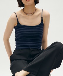 cup border cami / カップ付きボーダーキャミ