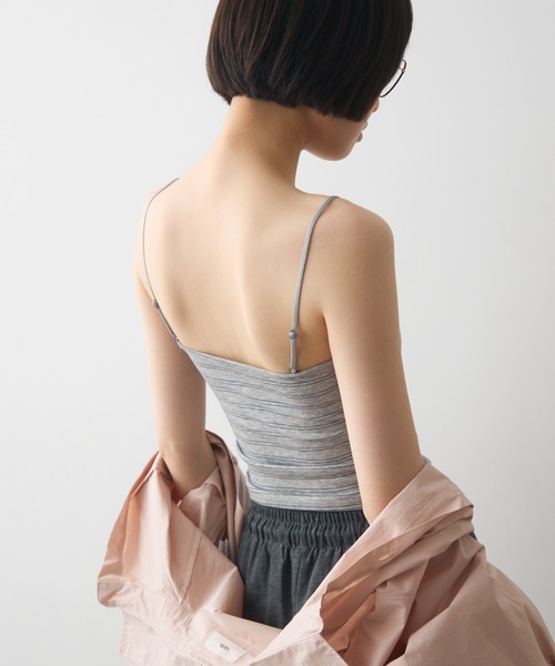 full/fill.（フルフィル）の「cup border cami / カップ付きボーダーキャミ（キャミソール・レディース・グレー/ブラック/ネイビー・FREE）」の21枚目の写真