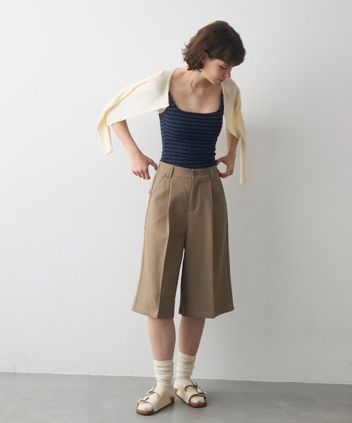 full/fill.（フルフィル）の「cup border cami / カップ付きボーダーキャミ（キャミソール・レディース・グレー/ブラック/ネイビー・FREE）」の8枚目の写真