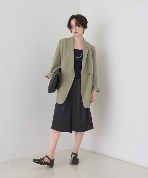 Rouge vif（ルージュヴィフ）の「シックサテンハーフパンツ/ワイドキュロット/ウエストゴム（その他パンツ・レディース・ブラック・36/38）」の11枚目の写真