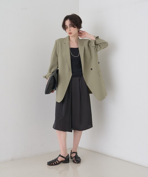 Rouge vif（ルージュヴィフ）の「シックサテンハーフパンツ/ワイドキュロット/ウエストゴム（その他パンツ・レディース・ブラック・36/38）」の12枚目の写真