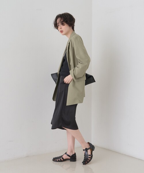 Rouge vif（ルージュヴィフ）の「シックサテンハーフパンツ/ワイドキュロット/ウエストゴム（その他パンツ・レディース・ブラック・36/38）」の13枚目の写真