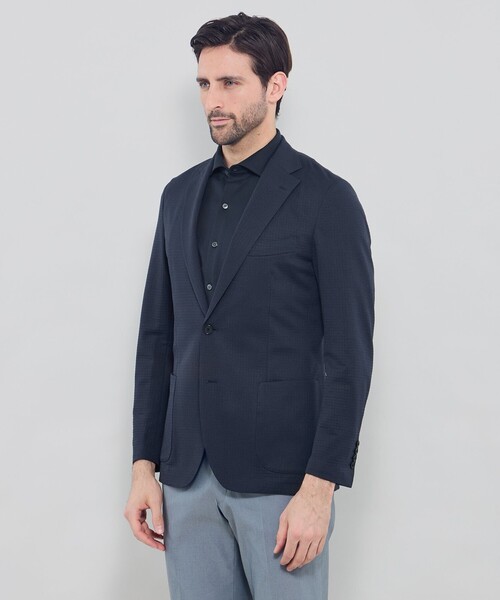MACKINTOSH LONDON(マッキントッシュ ロンドン)の「【FLEX JERSEY】ハウンドトゥースサッカージャージージャケット(テーラードジャケット・メンズ・ダークネイビー/ライトグレー・38/42/40)」の13枚目の写真