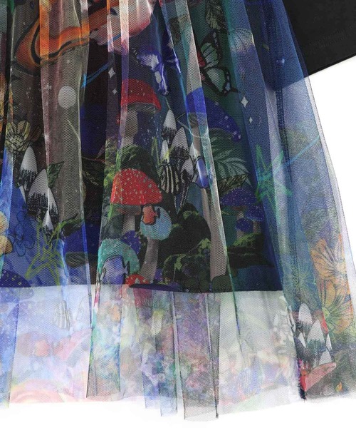ScoLar(スカラー)の「161665:キノコの惑星柄チュール切替プルオーバー(Tシャツ/カットソー・レディース・ブラック/オフホワイト・M)」の15枚目の写真