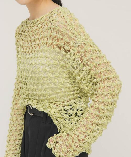 KBF（ケイビーエフ）の「クロシェルーズニット（ニット/セーター・レディース・アイボリー/ブラック/グリーン系その他・ONE）」の3枚目の写真