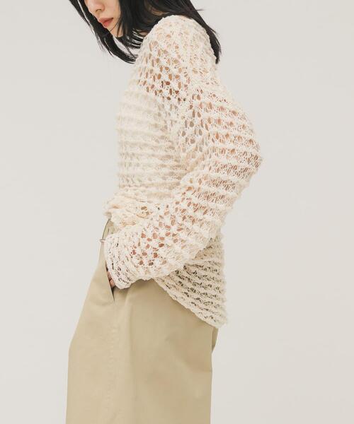 KBF（ケイビーエフ）の「クロシェルーズニット（ニット/セーター・レディース・アイボリー/ブラック/グリーン系その他・ONE）」の5枚目の写真