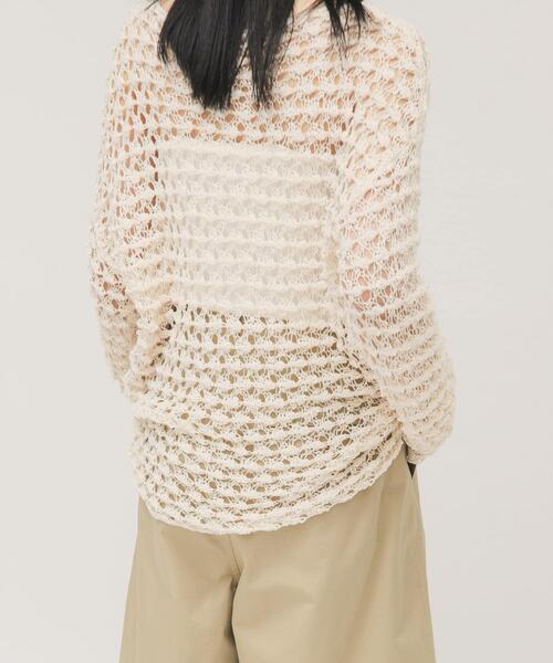 KBF（ケイビーエフ）の「クロシェルーズニット（ニット/セーター・レディース・アイボリー/ブラック/グリーン系その他・ONE）」の6枚目の写真