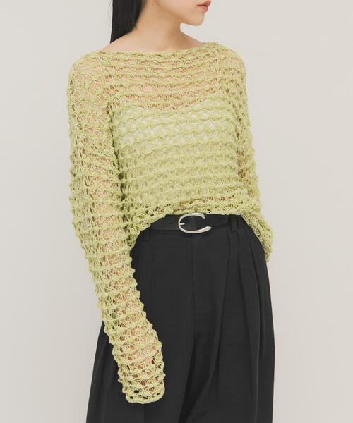 KBF（ケイビーエフ）の「クロシェルーズニット（ニット/セーター・レディース・アイボリー/ブラック/グリーン系その他・ONE）」の12枚目の写真