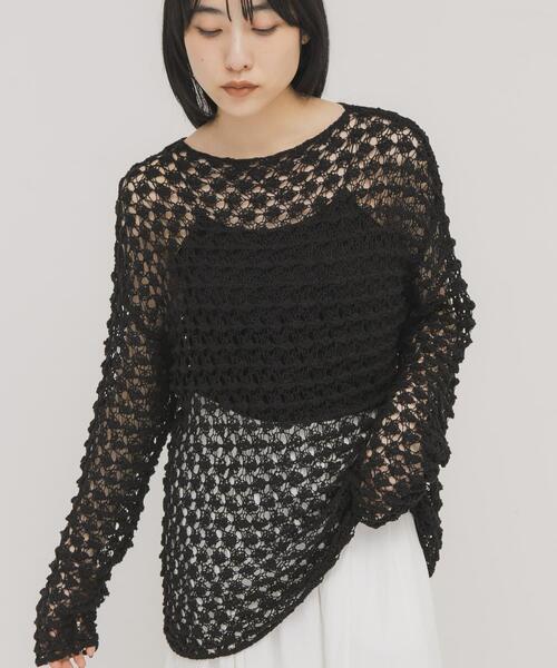 KBF（ケイビーエフ）の「クロシェルーズニット（ニット/セーター・レディース・アイボリー/ブラック/グリーン系その他・ONE）」の21枚目の写真