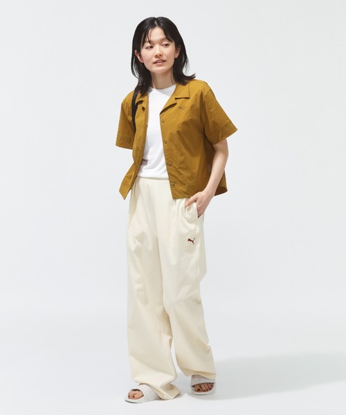 PUMA(プーマ)の「プーマ PUMA ESS ELEVATED ウーブン SS シャツ(シャツ/ブラウス・レディース・ベージュ/スモークピンク/ブラック・S/M/L)」の7枚目の写真