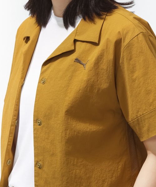 PUMA(プーマ)の「プーマ PUMA ESS ELEVATED ウーブン SS シャツ(シャツ/ブラウス・レディース・ベージュ/スモークピンク/ブラック・S/M/L)」の11枚目の写真