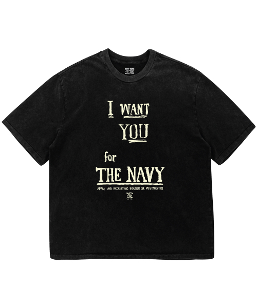 NAVYTEAM(ネイビーチーム)の「I WANT YOU FOR THE NAVY ピグメントダイング半袖Tシャツ(Tシャツ/カットソー・レディース・ブラック×ベージュ/ブラック×グレー・1/2/3)」の3枚目の写真