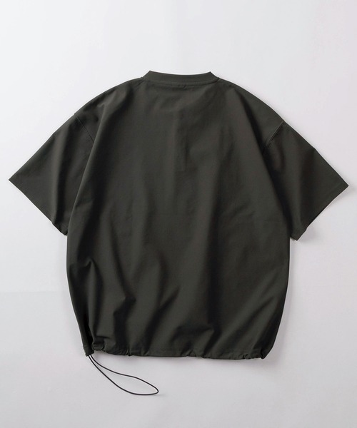 SlashDate(スラッシュデイト)の「【84】クラウドサーフニット 無地 ヘンリーネックTシャツ/ドローコード/ユニセックス/レディース/メンズ(Tシャツ/カットソー・メンズ・ベージュ/チャコールグレー/ホワイト・L/M)」の8枚目の写真