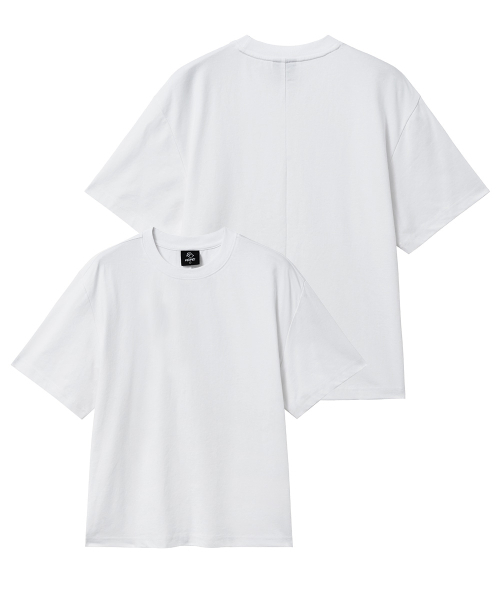 MOZMOZ(モズモズ)の「クロップフィットソロナクーリング機能性バック切り替え無地半袖Tシャツホワイト(Tシャツ/カットソー・レディース・その他・1/2/3)」の2枚目の写真