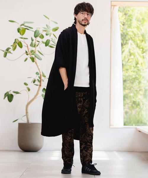 CAMBIO(カンビオ)の「mt10463-ワッフルヘンリーTシャツ(26A-14130CM)(Tシャツ/カットソー・メンズ・オフホワイト/ミックスグレー/ブラック・M/L/XL)」の9枚目の写真