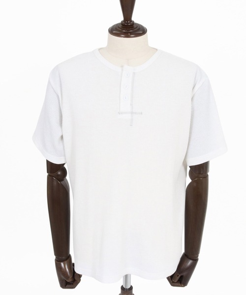 CAMBIO(カンビオ)の「mt10463-ワッフルヘンリーTシャツ(26A-14130CM)(Tシャツ/カットソー・メンズ・オフホワイト/ミックスグレー/ブラック・M/L/XL)」の22枚目の写真