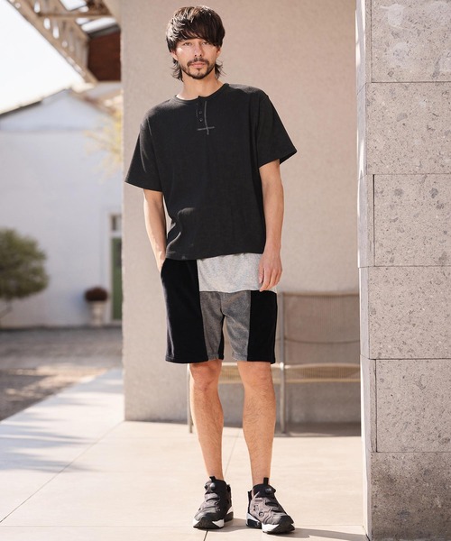 CAMBIO(カンビオ)の「mt10463-ワッフルヘンリーTシャツ(26A-14130CM)(Tシャツ/カットソー・メンズ・オフホワイト/ミックスグレー/ブラック・M/L/XL)」の13枚目の写真